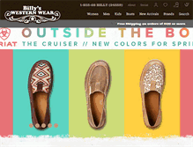 Tablet Screenshot of billyswesternwear.com